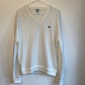 Izod Lacoste Vintage White Sweater - Size L